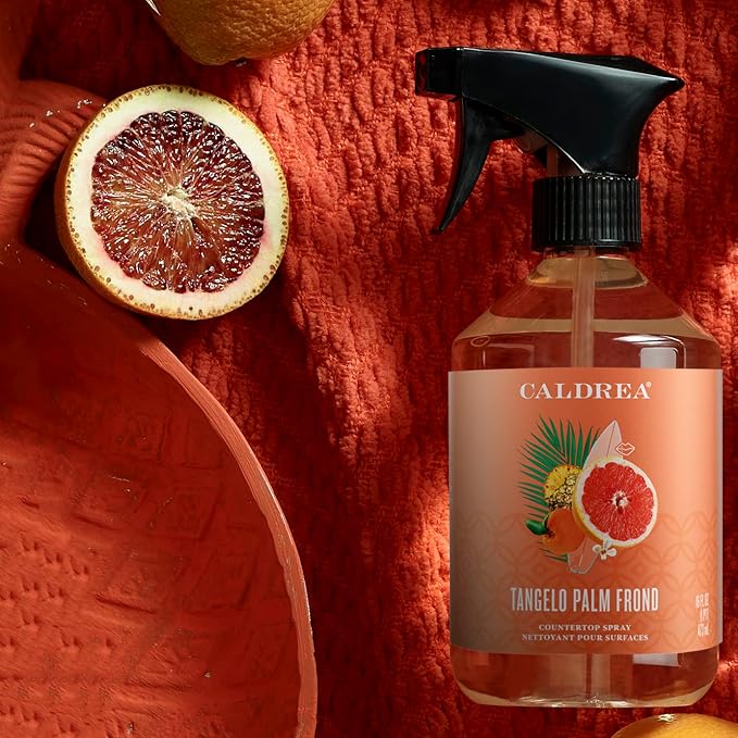 Caldrea Multi-surface CounterTop Spray Cleaner, Made With Vegetable Protein Extract, Tangelo Palm Frond Scent, 16 Oz