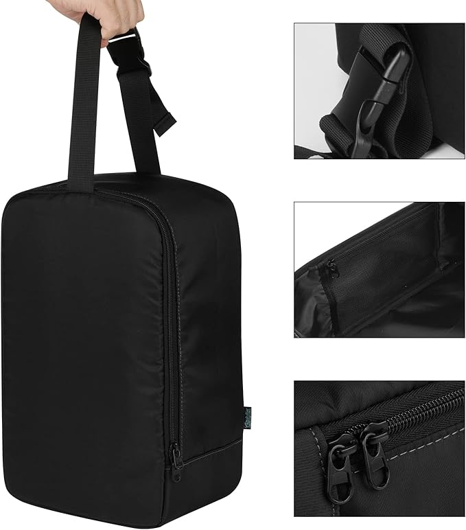 Beautyflier Travel Steam Iron Bag for Conair Handheld Garment Steamer, Portable Handheld Design Steamer Carrying Case Holder Iron Case Organizer with Hanging Buckle Strap, Bag Only (Black)