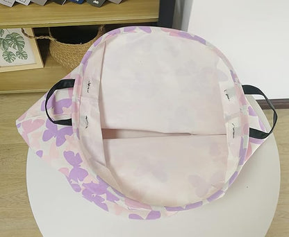 19.7 Inch Round Butterfly Pattern Laundry Clothes Hamper Laundry Basket with Handles,Storage Organizer Bins Laundry Gift Basket for Room, Bedroom Decor