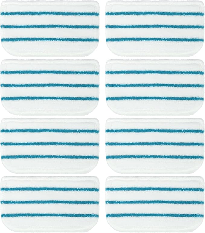 8 Pack Steam Mop Pads Replacement Compatible with Black+Decker Steam Mop SM1600, SM1610, SM1620, HSM13E1, HSMC1300FX, HSMC1321, HSMC1361SG SMP20 Black and Decker Steam Mop Pads for Floor Cleaning