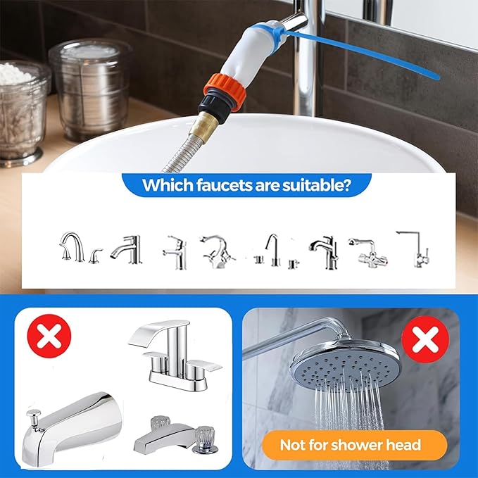Quick Connect Faucet Attachment:Dog Bath,6.6 Foot Hose. No Install.