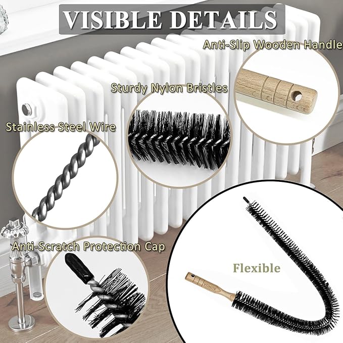 Clothes Dryer Lint Brush, 29.5" Long Flexible Lint Vent Trap Cleaning Tool, Refrigerator Condenser Coil Brush, Dryer Lint Removal Cleaner Brush, Prevent Fire Hazard