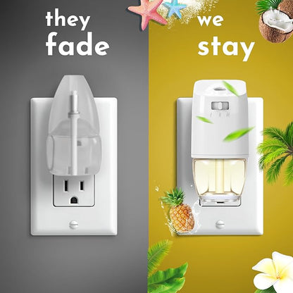 Plug In Air Freshener Refills - Hawaiian Scented, Wall Plug In Refills, 6 Pack (3.96 Fl Oz), Compatible with Air Wick & Glade, Not Include Glade Plus, for Bathroom, Bedroom, Office