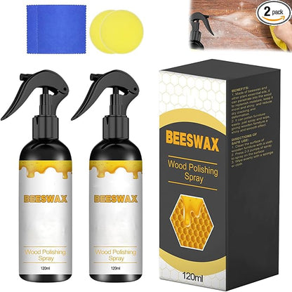 2PCS Natural Beeswax Care Spray & Restorer, Natural Beeswax Spray For Wood, For Living Room, Kitchen, Furnishings and Wooden Floors