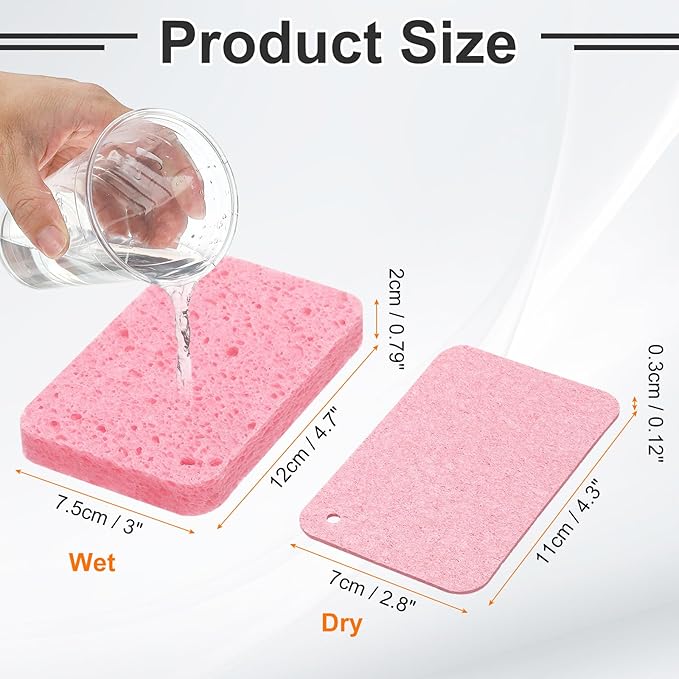 HARFINGTON 5pcs Kitchen Sponges Compressed Non-Scratch Scrub Sponge Dual Sided Cleaning Sponges for Household Use for Kitchen Household Bathroom