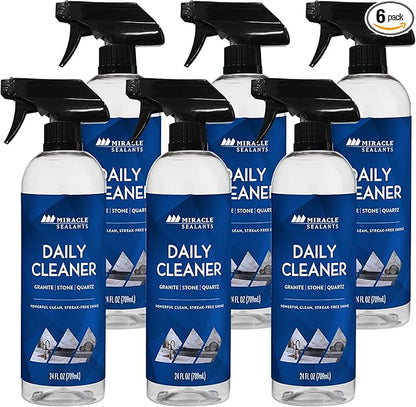 Miracle Sealants Daily Cleaner for Granite, Quartz, Marble, Quartzite, Countertops pH Neutral, 24 oz, 6 Pack