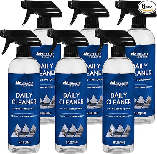 Miracle Sealants Daily Cleaner for Granite, Quartz, Marble, Quartzite, Countertops pH Neutral, 24 oz, 6 Pack
