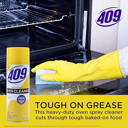 Formula 409 Heavy Duty Spray-On Oven Cleaner, Lemon Scent - Grill and Stove Top Product Cuts Through Grease & Grime on Contact, A Powerful Clean You Can Trust, 14.5 Oz - 2 Pack