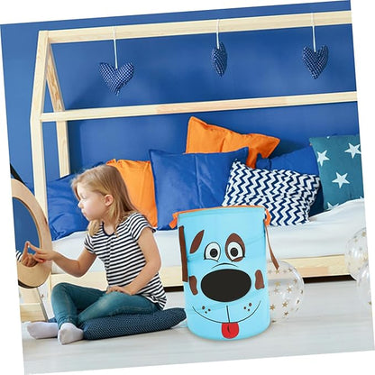 1Pc Foldable Fabric Storage Bucket with Aluminum Handles Large Capacity Portable Basket for Laundry Toys Clothes and Sundries Sky-blue Nordic Style Organizer for Dormitory Bedroom Nursery