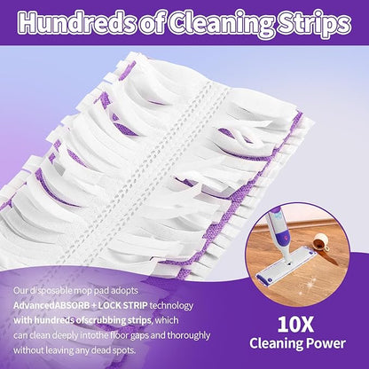 30 Pack Disposable Power Mop Pads for Swiffer Power Mop Pads, Compatible with Swiffer Power Mop Refills, Unscented Spray Replacement Floor Cleaning Refills for urface/Hardwood Floor Cleaning