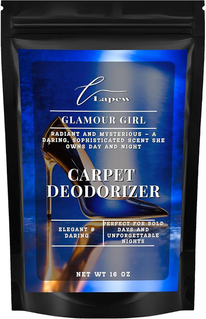 Lapew Glamour Girl Carpet Deodorizer Powder - Pet Safe Freshener for Vacuuming | Scented Odor Eliminator for Home | 16 oz