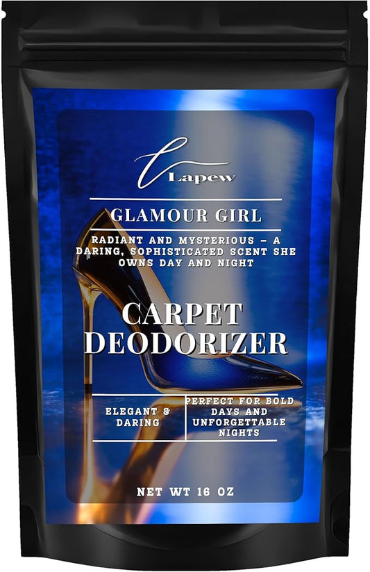 Lapew Glamour Girl Carpet Deodorizer Powder - Pet Safe Freshener for Vacuuming | Scented Odor Eliminator for Home | 16 oz