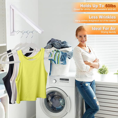 Foldable Clothes Drying RAK - Collapsible Laundry Racks for Drying Clothes with Hangers - Portable Clothes RCK Drying - Space-Saving Laundry Drying Rac Wall Drying Rack