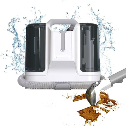 Portable Carpet Cleaner Machine, Mini Carpet and Upholstery Cleaner Machine, Pet Carpet Cleaner Machine for Spot Rug Couch Stains, 4 Cleaning Modes | 450W Motor | 60.9 OZ Tank (Brown+White)