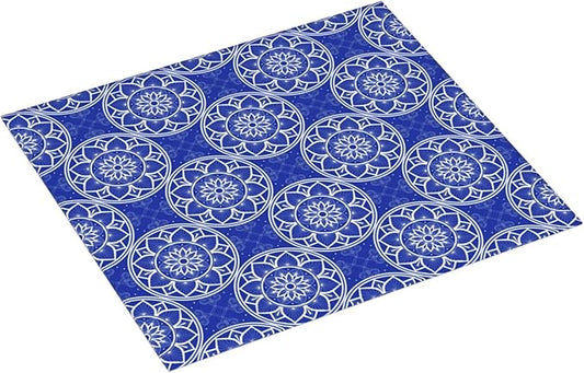 Chinoiserie Blue and White Floral Dish Drying Mats for Kitchen Counter, Absorbent Reversible Washable Microfiber Drying Pad, 16" x 18" Foldable Chinoiserie Kitchen Mat for Dishes & Sink, Home Decor