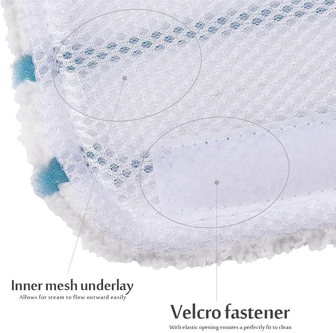 5 Pack Washable Microfiber Steam-Mop Cleaning Pads Compatible with All Black+Decker Steam Mops, SM1600, SM1610, SM1620, SM1630, SMH1621, HSMC1300FX, HSMC1321, HSMC1361SG