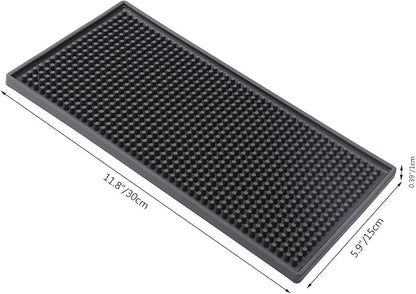 Facmogu 2PCS 12" x 6" Rubber Bar Mats, PVC Bar Service Mats for Cocktail Bartender, Spill Cup Pads Glass Whiskey Coffee Wine Tea Beer Coaster Placemats
