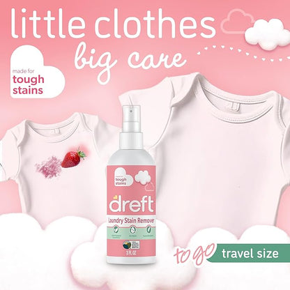 Dreft Stain Remover for Baby Clothes and Hypoallergenic Baby Stain Remover Spray, Travel Size Stain Treater, 3 Fl Oz ( Pack of 2)
