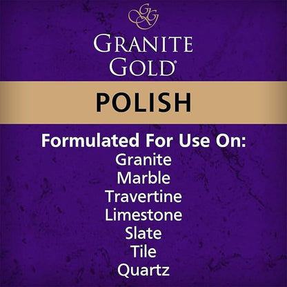 Granite Gold Polish Spray, Streak-Free Shine for Granite, Quartz, Marble, Travertine, Natural Stone Countertops, 24 Fl Oz (Pack of 1)