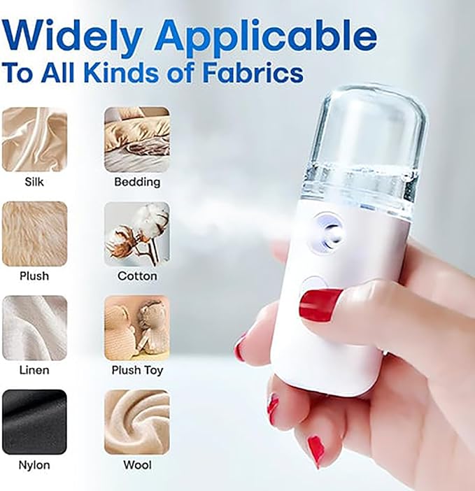 Easy Care Sunshine 15s Heat up Mini Travel Steamer, Easycare Sunshine Mini Travel Atomizer, Mini Handheld Garment Steamer, Fabric Steam Iron for Home and Travel (White+Pink)
