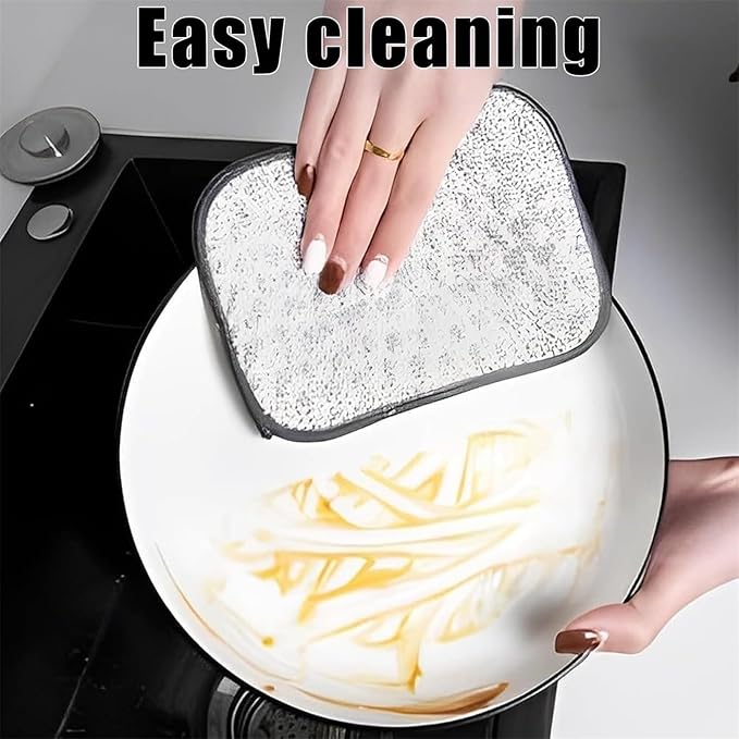 Multipurpose Wire Dishwashing Rags for Wet and Dry, Reusable Wire Miracle Cleaning Cloths, Round Wire Washing Cloth, Non Scratch Wire Dishcloth for Kitchen, Sinks, Pots, Pans (10PCS)