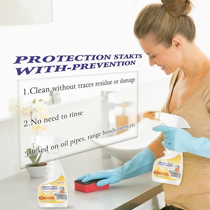 Kitchen Heavy Duty Cleaner Spray,All-Purpose Oil Stain Cleaner,Kitchen Oil Remover Degreaser Spray,All-Purpose Cleaner and Degreaser,Grease Bathroom