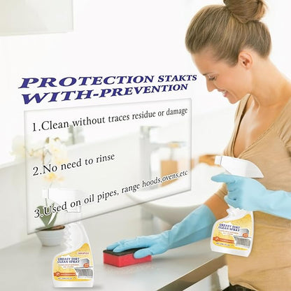 Kitchen Heavy Duty Cleaner Spray,All-Purpose Oil Stain Cleaner,Kitchen Oil Remover Degreaser Spray,All-Purpose Cleaner and Degreaser,Grease Bathroom