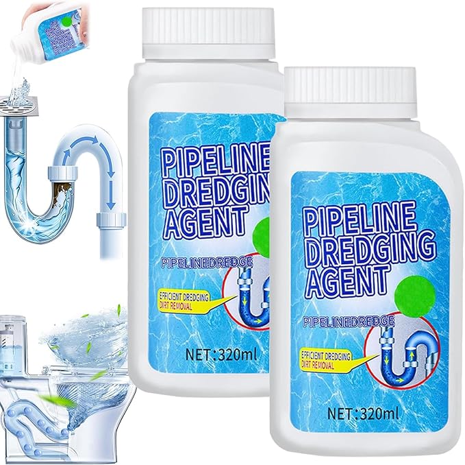 Powerful Pipe Dredging Agent, Pipeline Dredging Agent, Sink and Drain Cleaner for Kitchen and Toilet Pipelines, Pipe Drain Clog Remover (2PC)