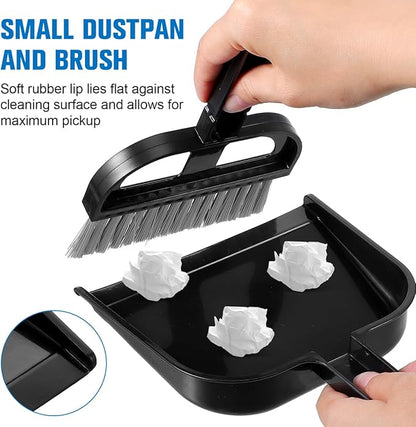 Keyboard Cleaning Brush and Mini Dustpan Set Compact 2-Piece Desktop Cleaning Tool for Laptops Keyboards Drawers and Small Spaces Black 8.46 X 6.29 Inches