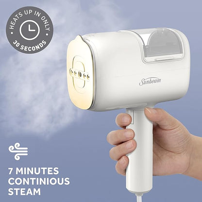 Sunbeam ReviveSystem 3-in-1 Steam, Iron & Fabric Shaver – 1000W, Ceramic Soleplate, Lint Remover, Vertical/Horizontal Use, 6-Leaf Blade, 3oz Tank, Quick Heat-Up, Compact, 3-Year Limited Warranty