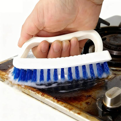 Scrubbing Brush, Scrub Brush with Stiff Bristles Thickened Handle White Utility Cleaning Hand Brush for Cleaning Bathroom Shower Toilet Bathtub Tile Floor Carpet