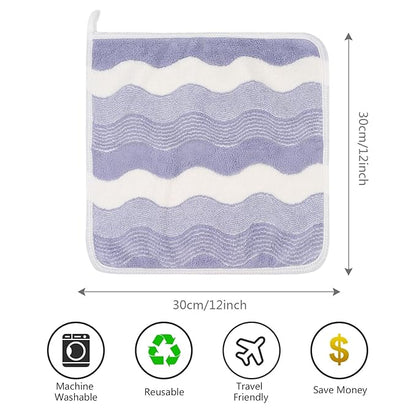 SINLAND Absorbent Coral Velvet Washcloth Ultra Soft Microfiber Face Towels 12 x 12 inch Multi-Purpose Face Cloths for Household and Sport