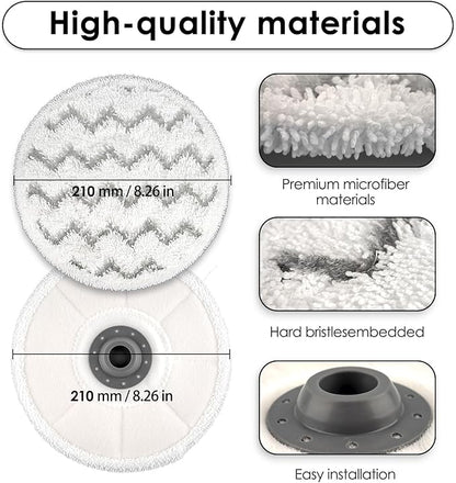 (12 Pack) 3897A Replacement Mop Pads Compatible with Bissell SpinWave SmartSteam Scrubbing Steam Mop 3897A 3712C 3712W, Spinning Scrubbing Mop Pads, Heavy Duty Scrubby Mopping Pad, Wave Pattern Pads