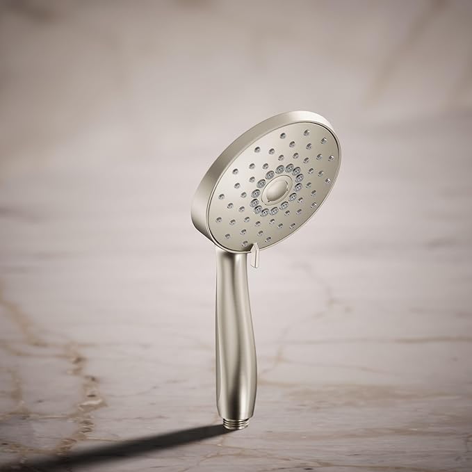KOHLER K-22165-G-BN Forte® Multifunction Hand Shower Head, Handheld Showerhead with 3 Spray Settings, 1.75 GPM, Vibrant Brushed Nickel