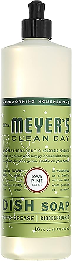 Mrs. MEYER'S Kitchen Set, Dish Soap, Hand Soap, and Multi-Surface Cleaner, 3 CT (Iowa Pine)