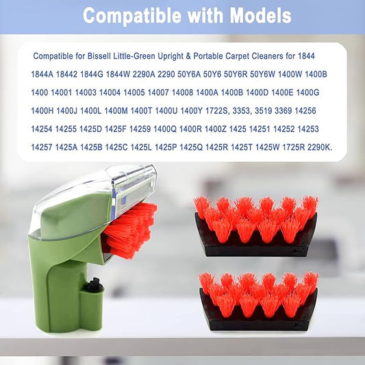 1400B Little Green 3" Tough Stain Brush Tool Replacement for Bissell Little-Green Upright & Portable Carpet Cleaners for 1400B 1425 3860 4075 1400W 1400 1844 2290A Series, 1 Brush, 2 Replacement Brush