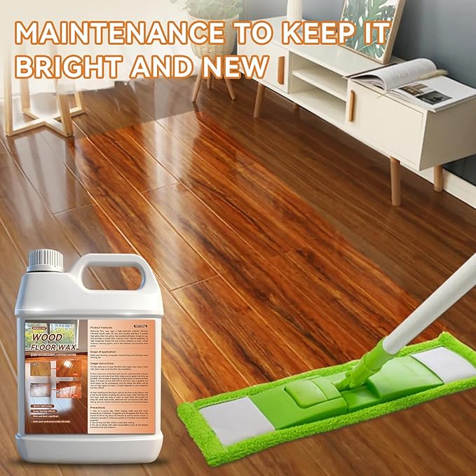 Hardwood Floor Luster-Polish 1 Gallon | Floor Polish - Long Lasting Shine, Slip-resistant & Dust-proof, Sturdy and Wear-resistant, for Solid Wood, Composite wood, Bamboo, Flooring, Furniture