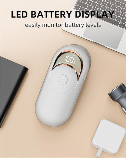 Fabric Shaver Lint Remover for Clothes, LED Display, 6-Leaf Blades, Rechargeable Sweater Defuzzer for Wool Cashmere Blanket Curtain Couch