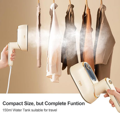 Travel Steamer for Clothes Portable Rotary Garment Iron 1200W Small Travel Steam Iron for Home, Dorm, College, 150ml Water Tank, Foldable Wrinkle Remover 120V, 1 Piece