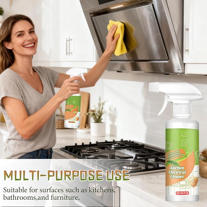 2026 Fly Spray Clèanse Household Formula,Kitchen Appliance Cleaner Spray,Multi-Purpose Degreaser for Oven,Stove, Range Hood & Countertops, Daily Cleaning, Fresh & Easy Wipe Clean (2PCS*120ML)