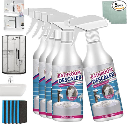 Stubborn Stains Cleaner Bathroom Descaler Cleaner,Acssart Bathroom Descaler,Bathroom Descaler Spray,Powerful Descaling Cleaning Agent,Bubble Cleaner Foam,All Purpose Rinse Cleaning Foam (5PCS)