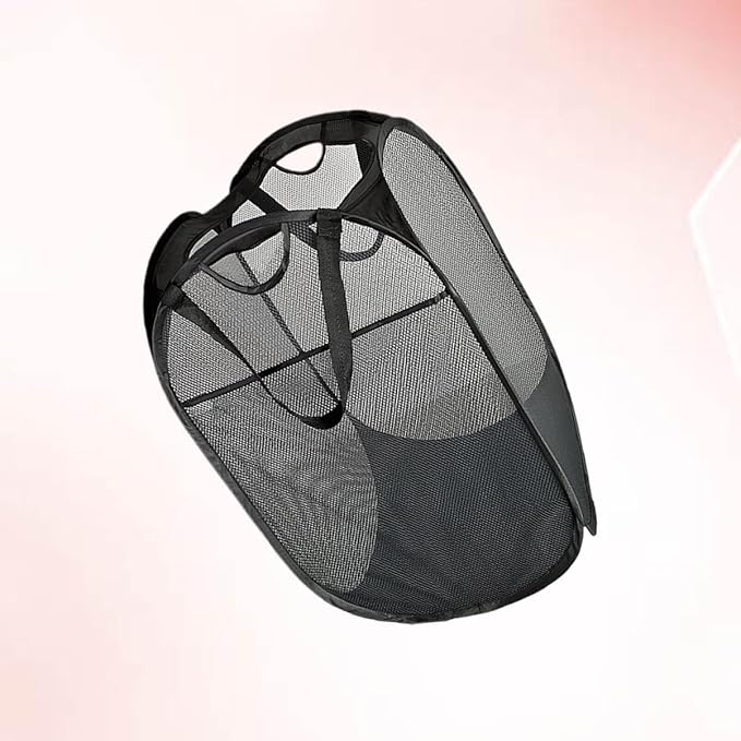 KOMBIUDA Collapsible Laundry Basket Square Folding Clothes Hamper for Dirty Clothes Storage Eco-friendly Material Capacity Organizer for Home and Black