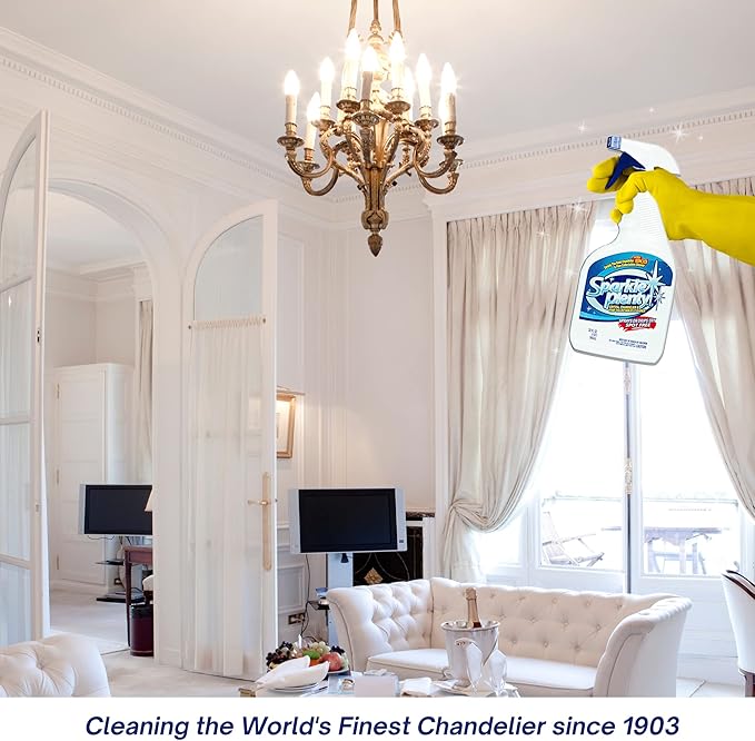 Bundle of Sparkle Plenty Chandelier Cleaner Drip Dry Spray No Wipe & Silk Plant Cleaner Spray No Wipe - Dust Cleaning Supplies for Fake Plant, Artificial Flower, Shower Glass or Window Screen (32 oz)