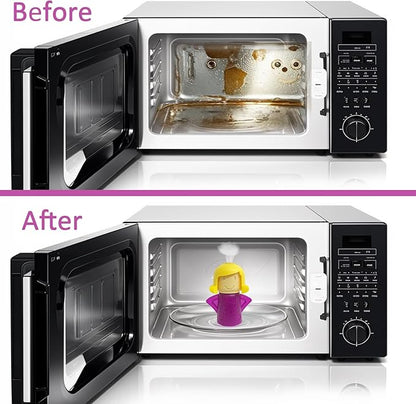 Microwave Cleaner Microwave Oven Cleaner High Temperature Steam Cleaning Equipment Tool Fridge Deodorized Easily Crud Steam Cleans Add Vinegar and Water Angry Mama (Purple)