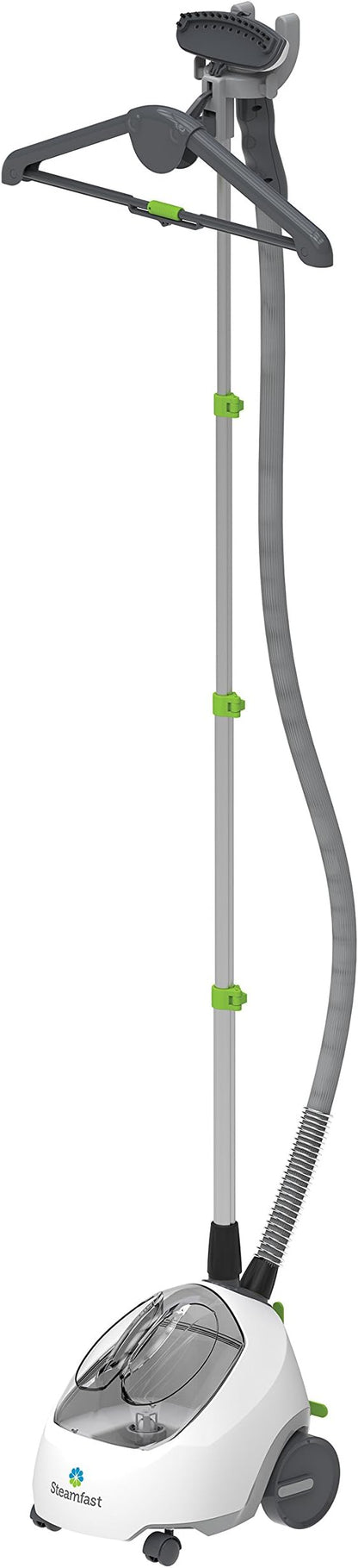Steamfast SF-520 Full Size Fabric Steamer with Insulated Hose, Clothes Hanger, and Fabric Brush, Quick Heat-Up Time, 70-Ounce Water Tank, Chemical-Free Steam, Integrated Cord Wrap, White