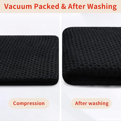 Homaxy 100% Cotton Waffle Weave Kitchen Dish Cloths, Ultra Soft Absorbent Quick Drying Dish Towels, 12 x 12 Inches, 18-Pack, Black