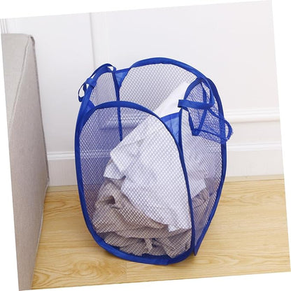 GLEAVI College Laundry Bag Foldable Laundry Basket Mesh Material Organizer Bins Storage Basket for Toys Dirty Clothes