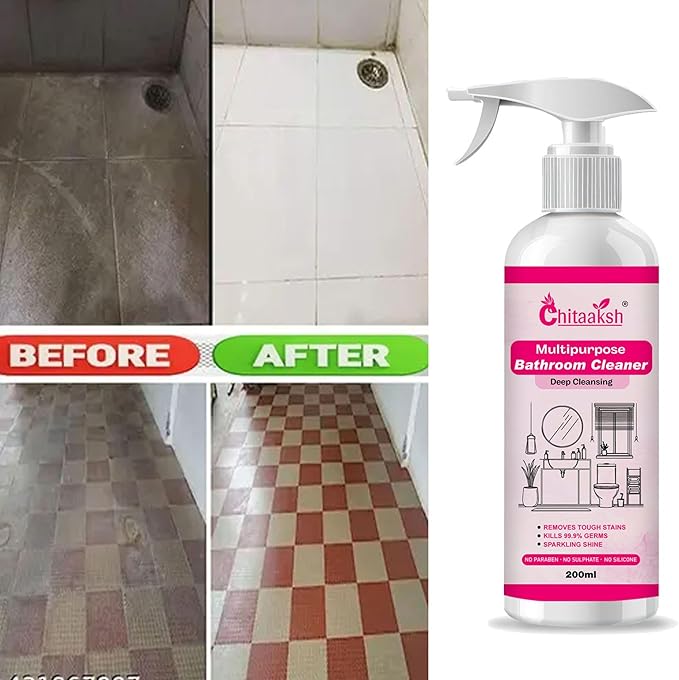 All-Purpose Cleaner Spray Lemongrass Fragrance | Removes Oil, Hard Water & Limescale Stains from Taps, Tiles, Chimney & Countertops | Kitchen Surface Cleaning Spray (200ml)