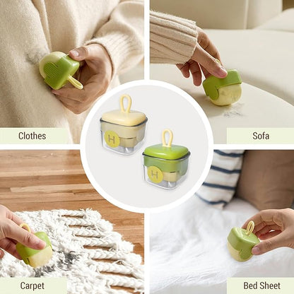 Mini Lint Roller,Washable Sticky Roller Reusable Lint Remover Portable Pet Hair Remover for Clothes,Travel Household (Beige+Beige)