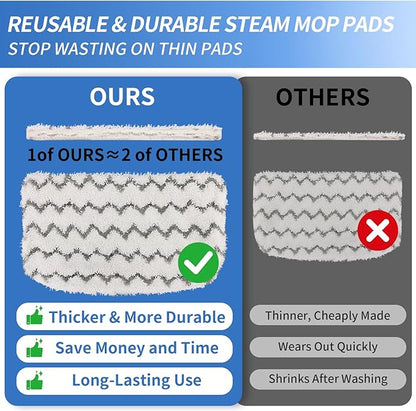 4 Pack Thickened Shark Steam Mop Replacement Pads, Durable Microfiber Mop Pads Compatible with Shark S1000/S1000A/S1000C/S1000WM/S1001C, Washable Pads for Pet Owners and Families with Kids